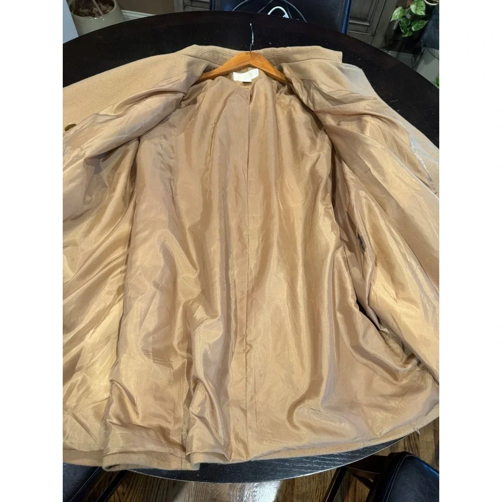 Michael Kors Womens Camel Asymmetrical Zip Belted Wool Blend Coat 2X